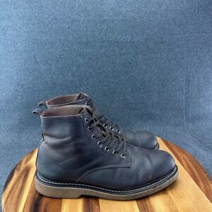 Golden Fox Mens 8.5 Dark Brown Leather Boondocker Service Boots Slip Resistent